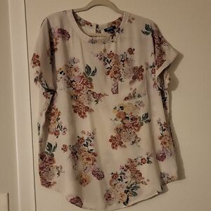 Buffalo David Bitton Cream Floral Blouse